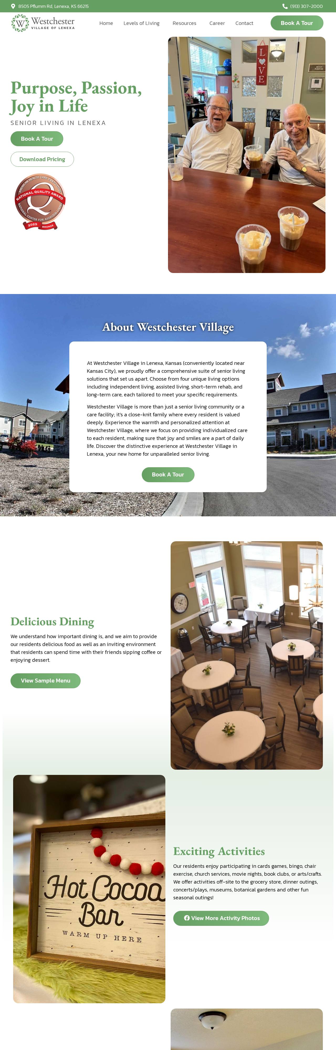 Westchester Village website homepage