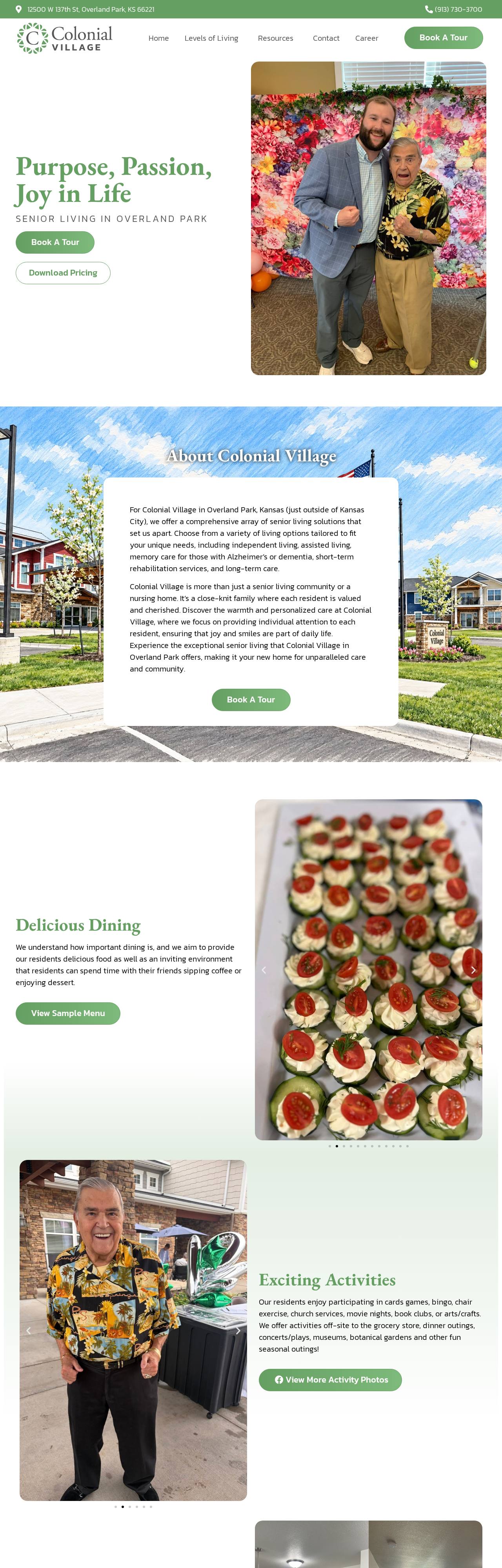 Colonial Village website homepage