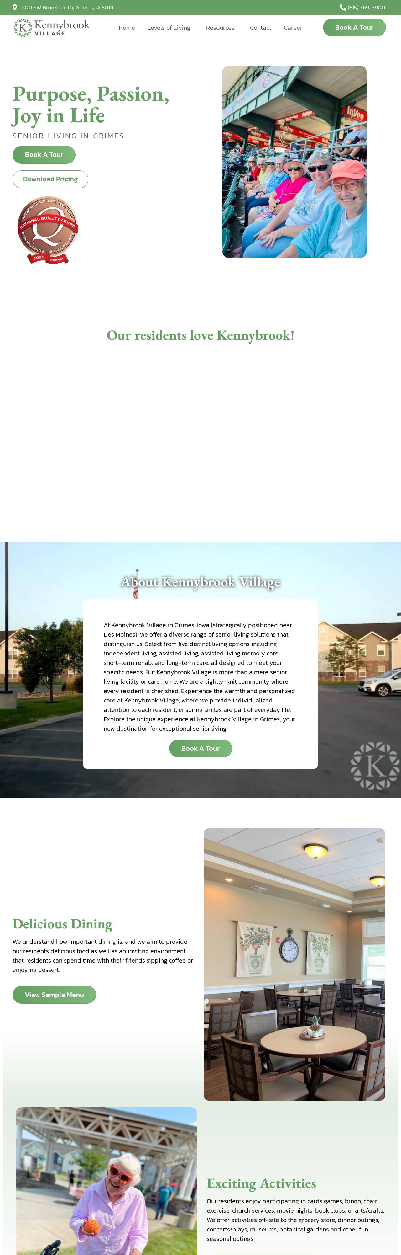 Kennybrook Village website homepage
