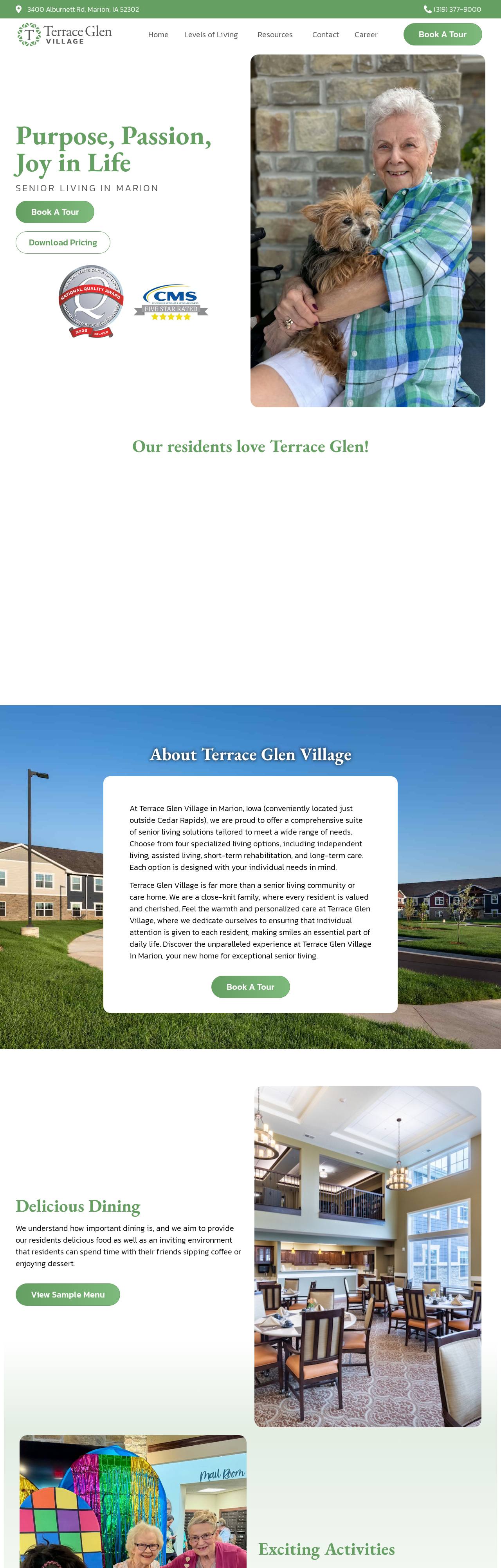 Terrace Glen Village website homepage